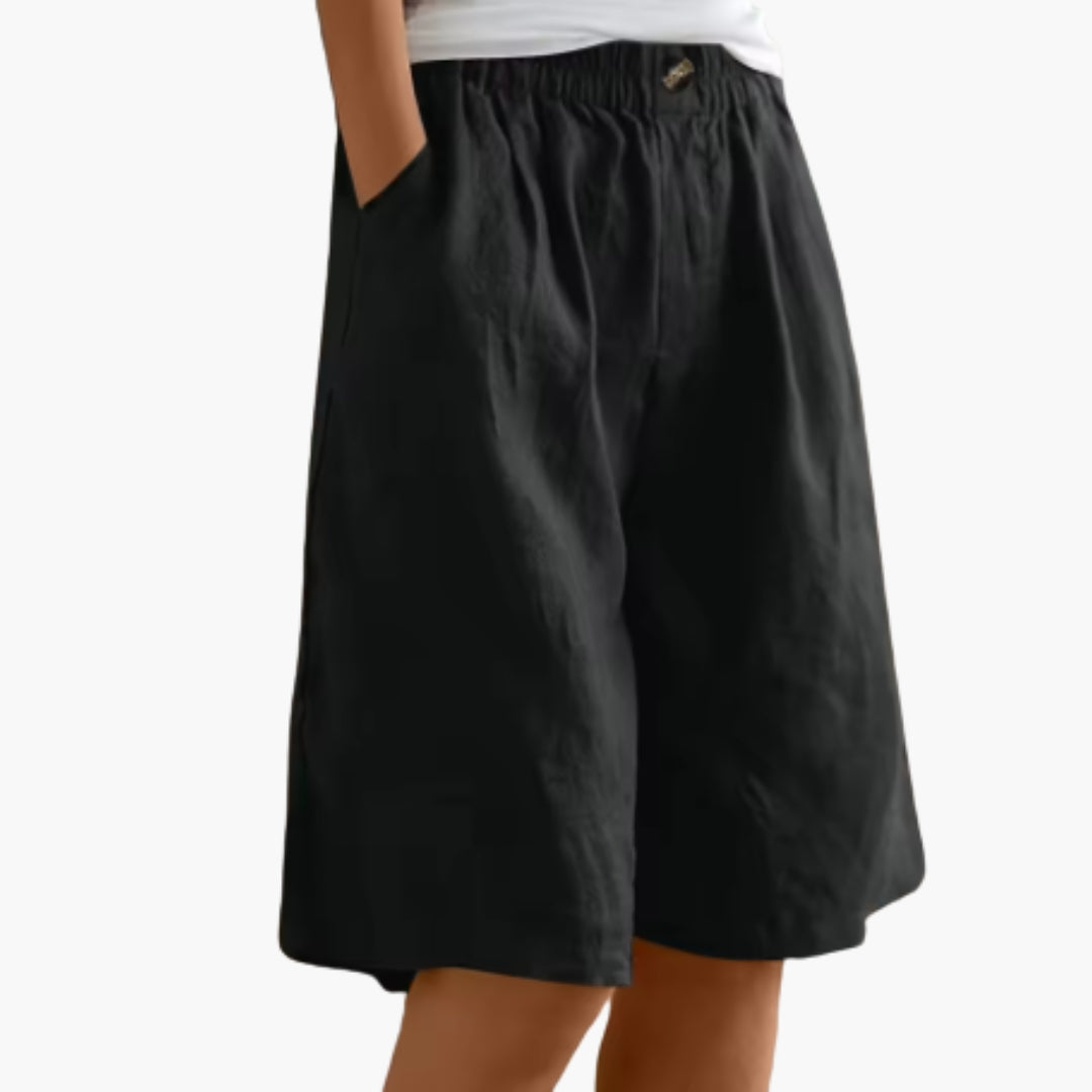 Short Femme avec Poches Latérales et Taille Élastique