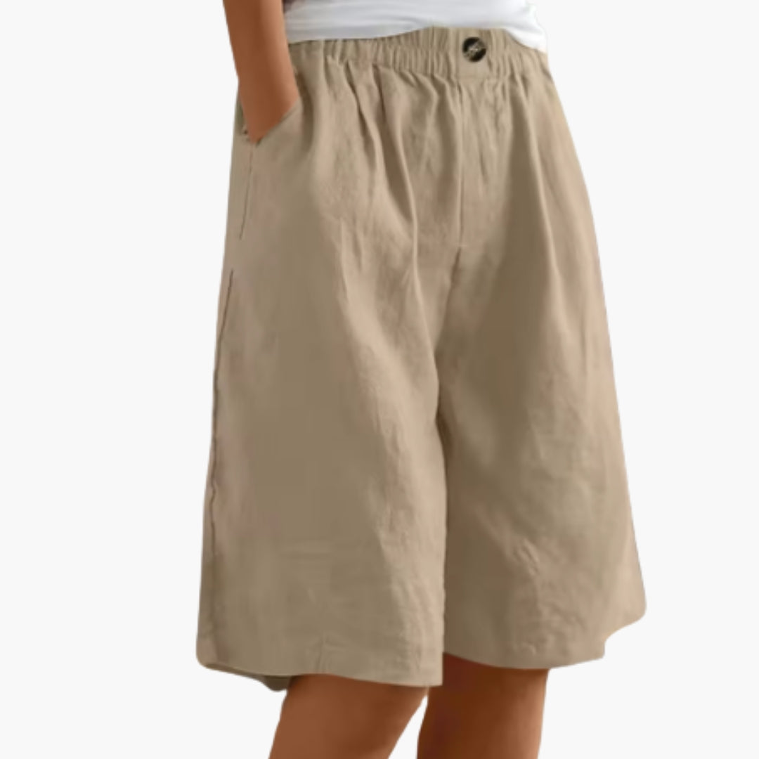 Short Femme avec Poches Latérales et Taille Élastique