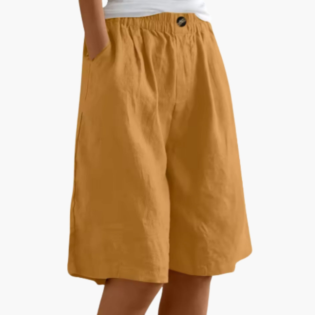 Short Femme avec Poches Latérales et Taille Élastique