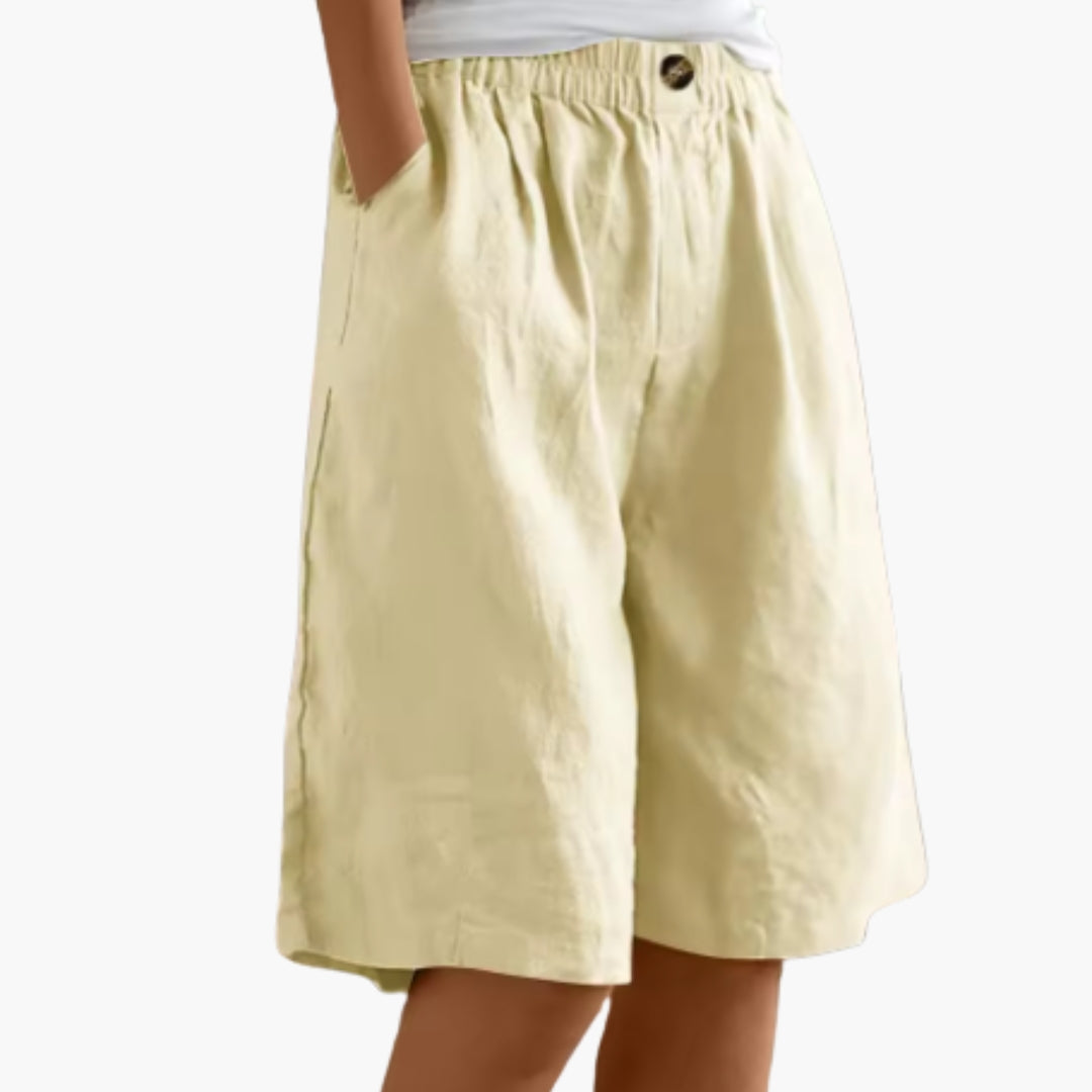 Short Femme avec Poches Latérales et Taille Élastique