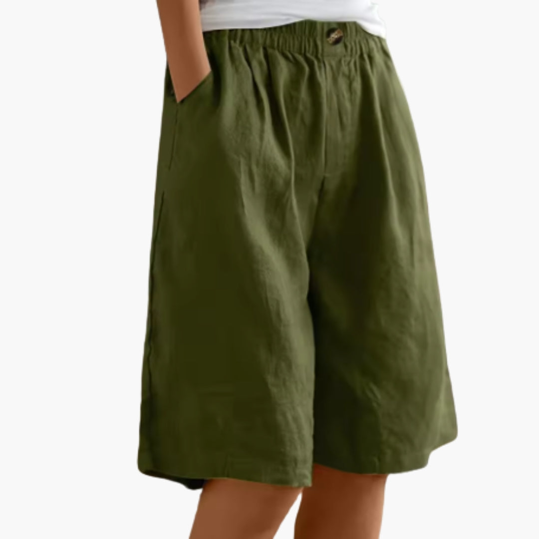 Short Femme avec Poches Latérales et Taille Élastique