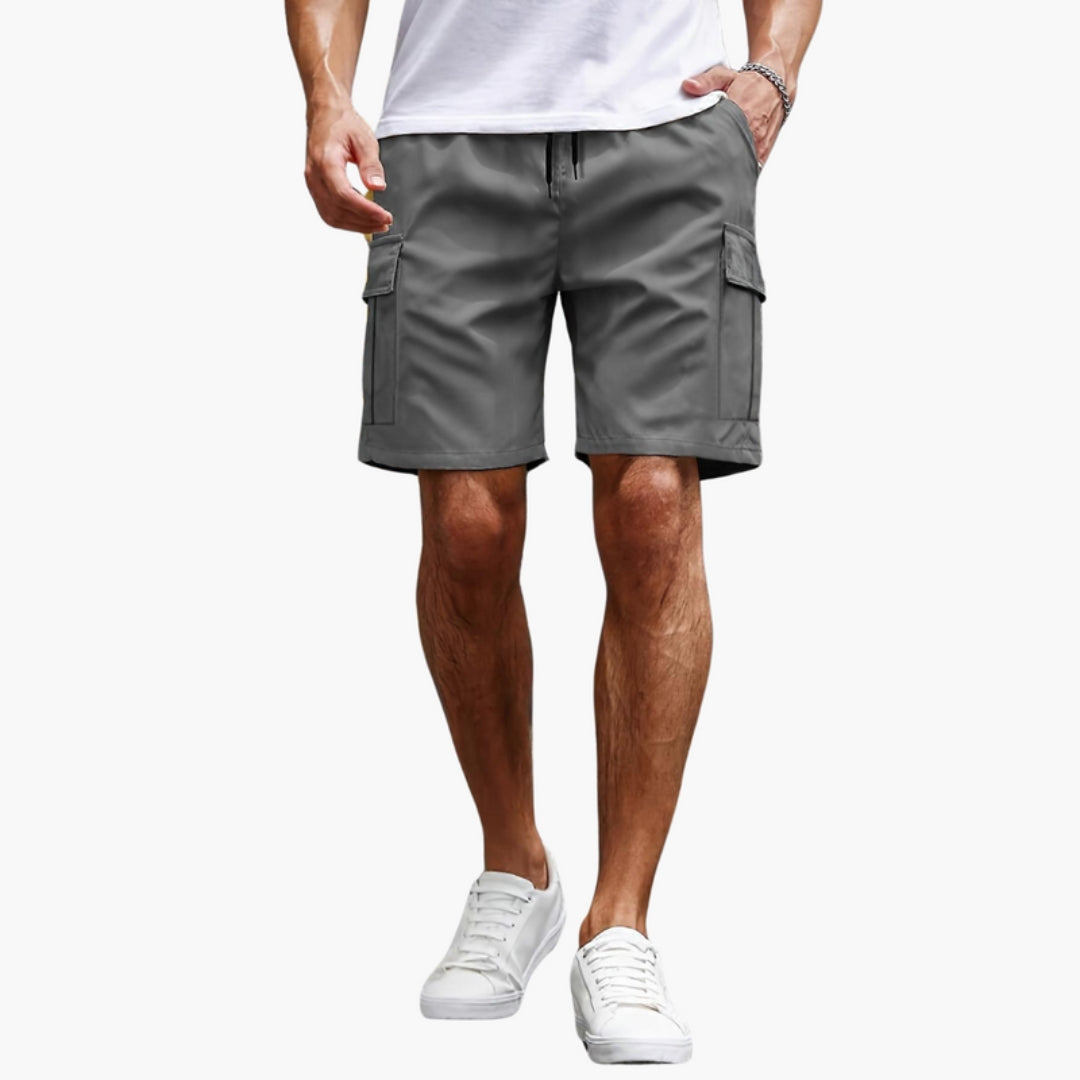 Pantaloni corti da uomo con tasche a patta e coulisse