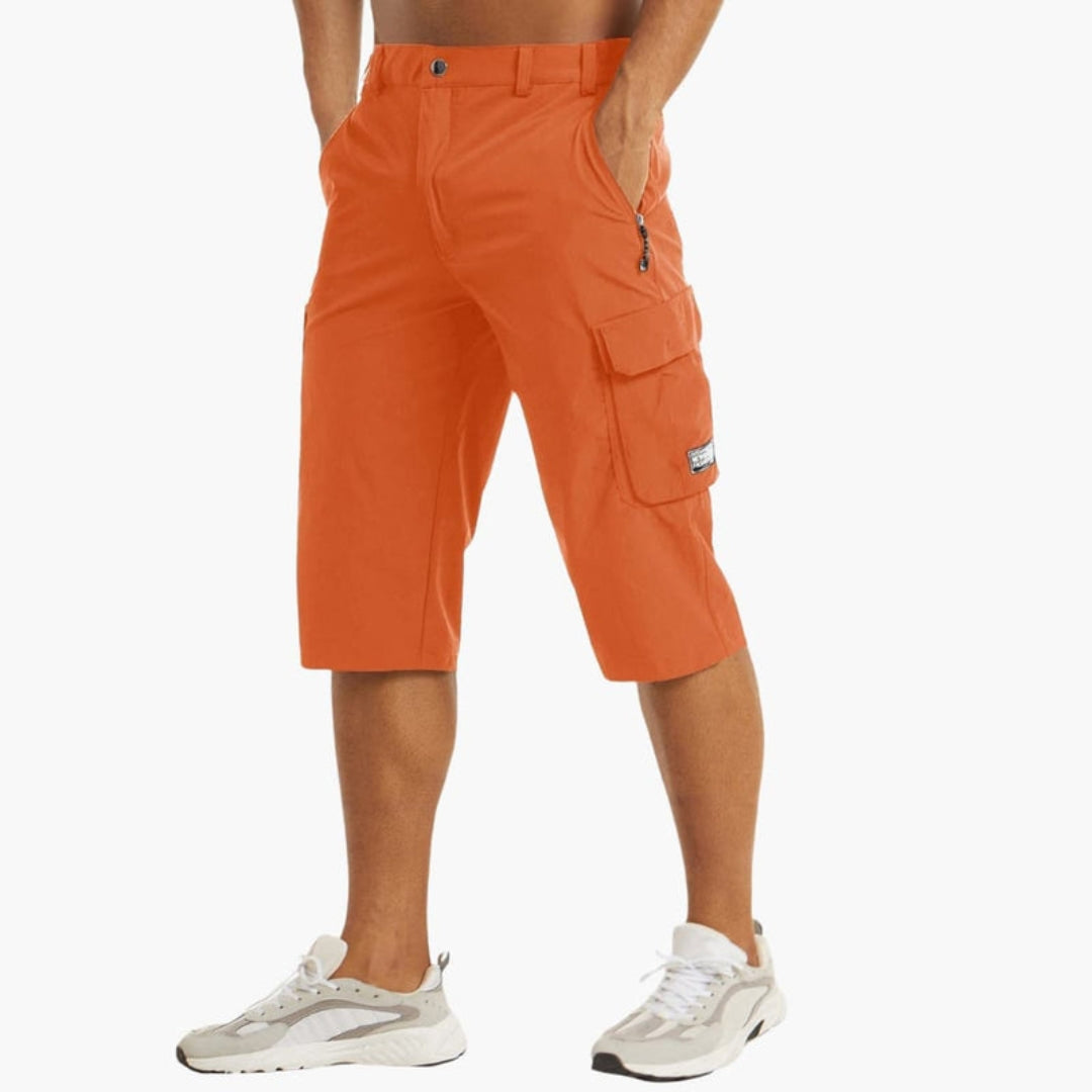 Pantaloni corti da uomo con tasche e passanti per cintura