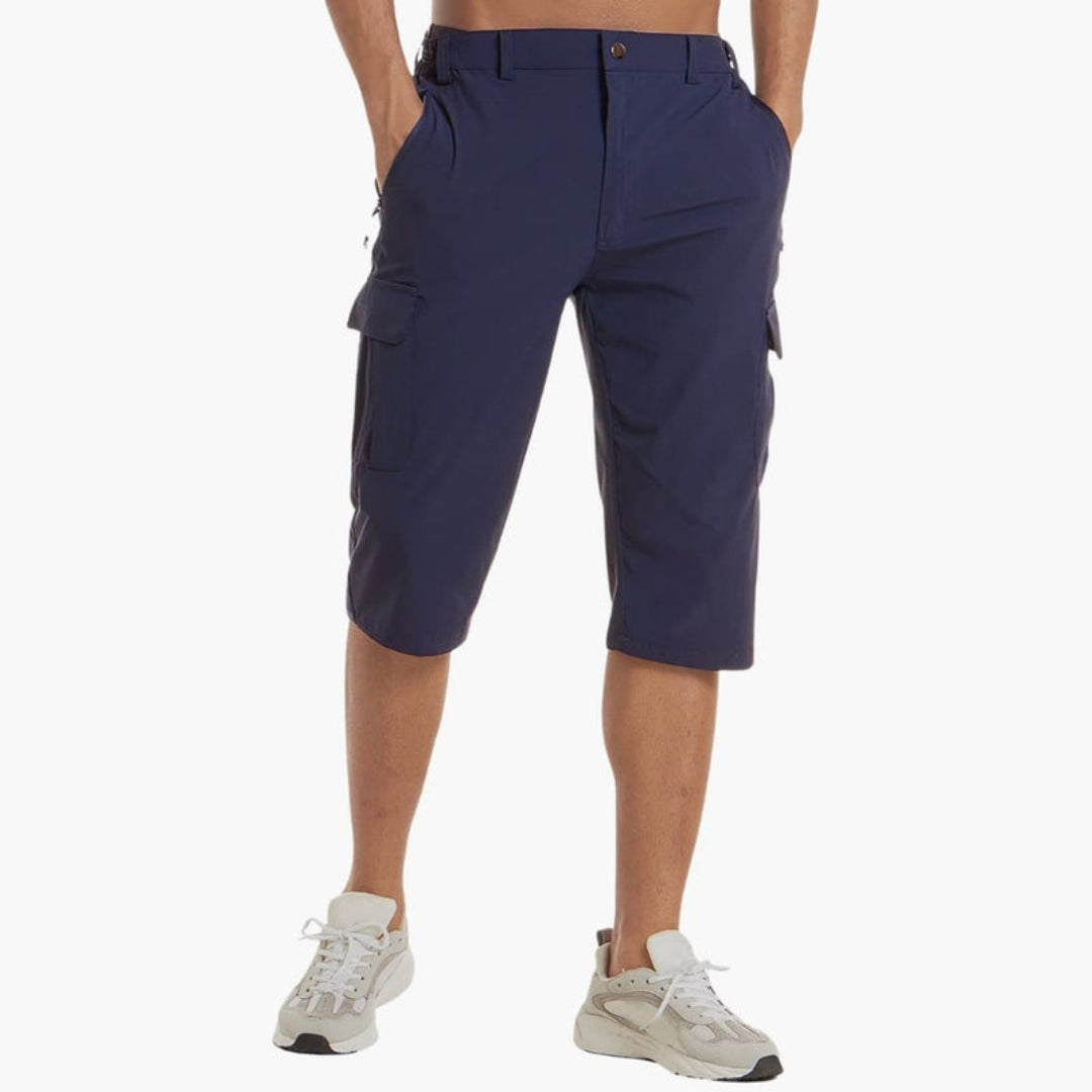Pantaloni corti da uomo con tasche e passanti per cintura
