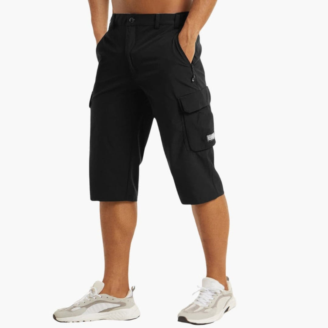 Pantaloni corti da uomo con tasche e passanti per cintura