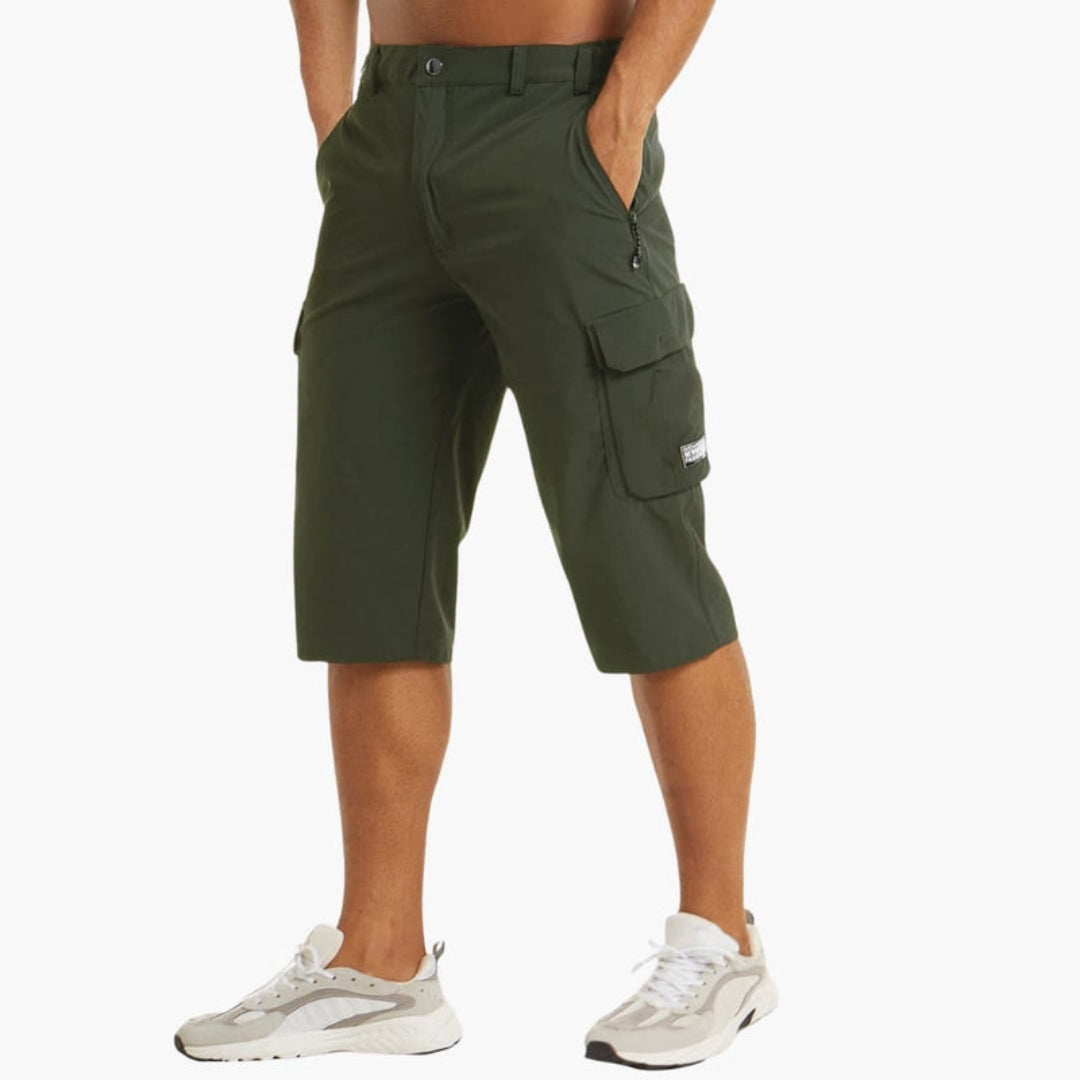 Pantaloni corti da uomo con tasche e passanti per cintura