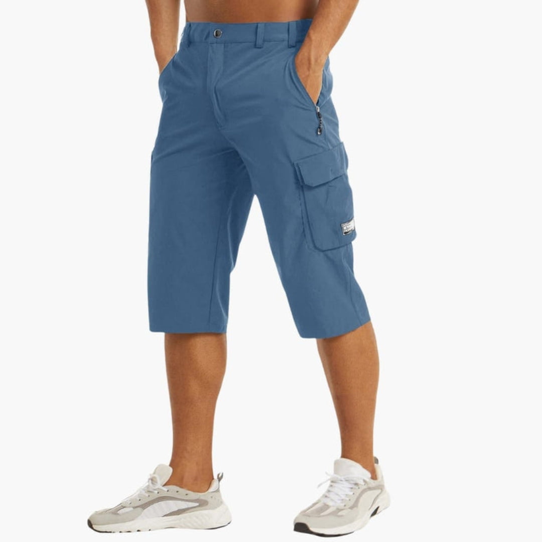 Pantaloni corti da uomo con tasche e passanti per cintura