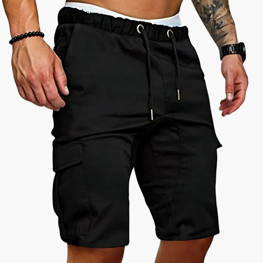 Pantaloni corti da uomo con coulisse e orlo dritto