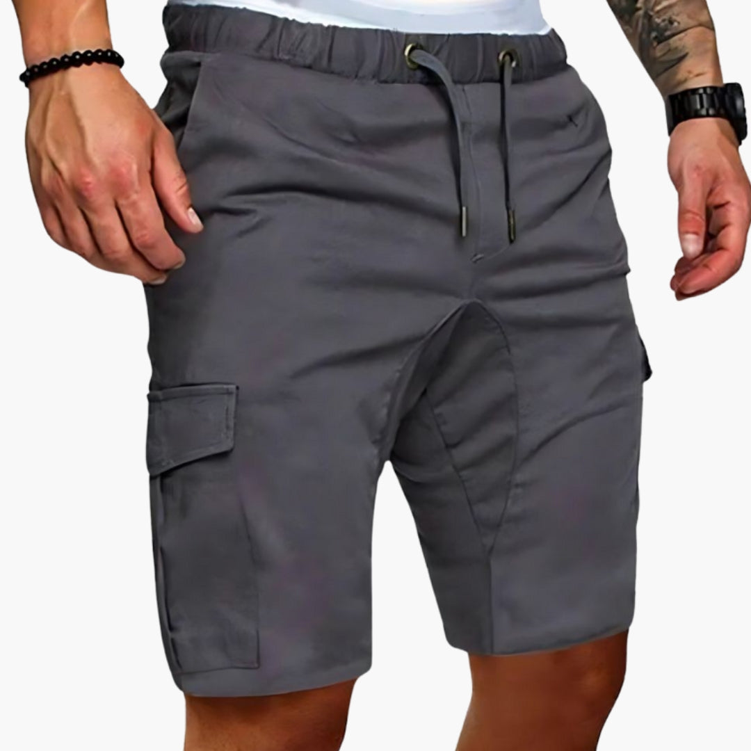 Pantaloni corti da uomo con coulisse e orlo dritto