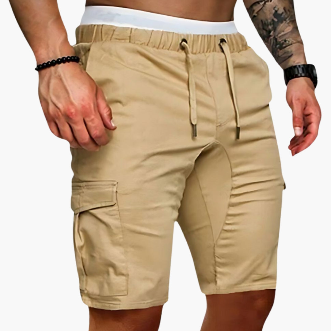 Pantaloni corti da uomo con coulisse e orlo dritto