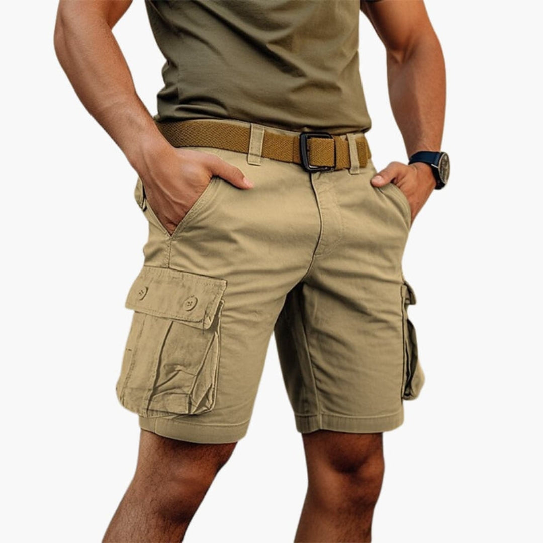 Pantaloncini cargo da uomo con chiusura lampo