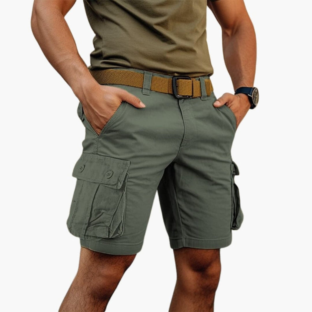 Pantaloncini cargo da uomo con chiusura lampo