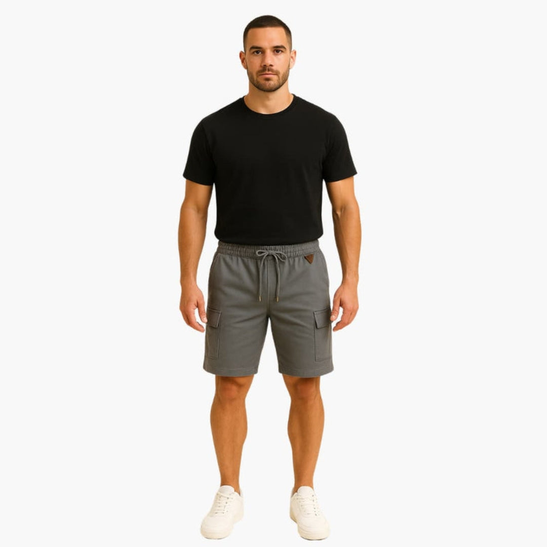Pantaloncini cargo da uomo con tasca a patta
