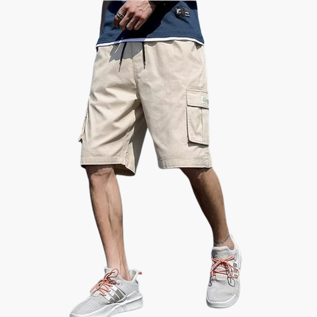 Pantaloncini cargo da uomo con tasche a patta
