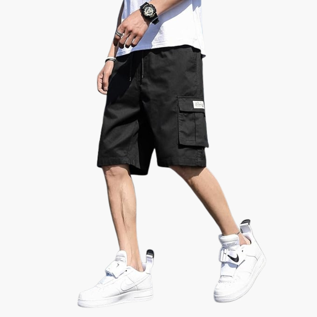 Pantaloncini cargo da uomo con tasche a patta