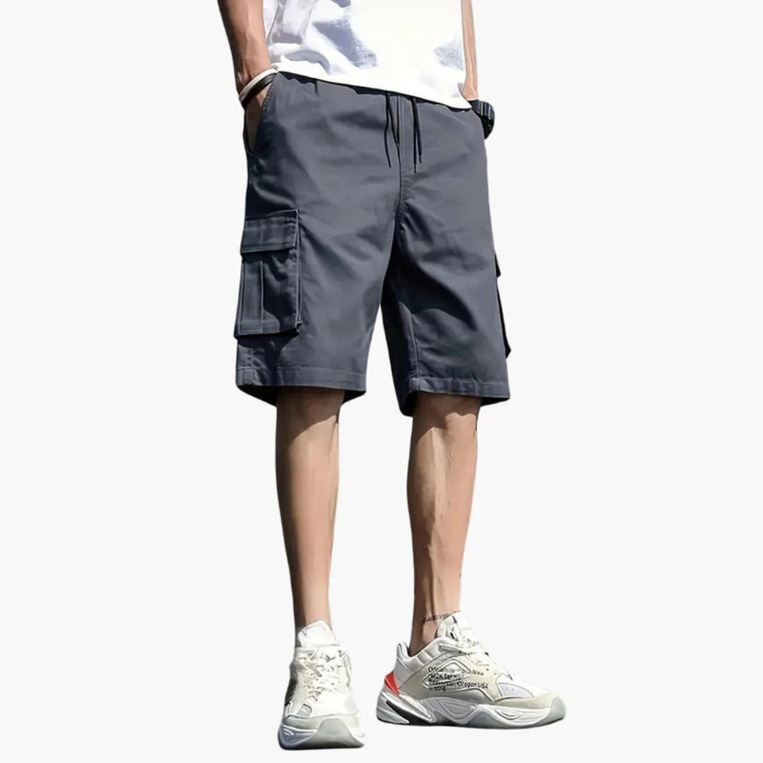 Pantaloncini cargo da uomo con tasche a patta