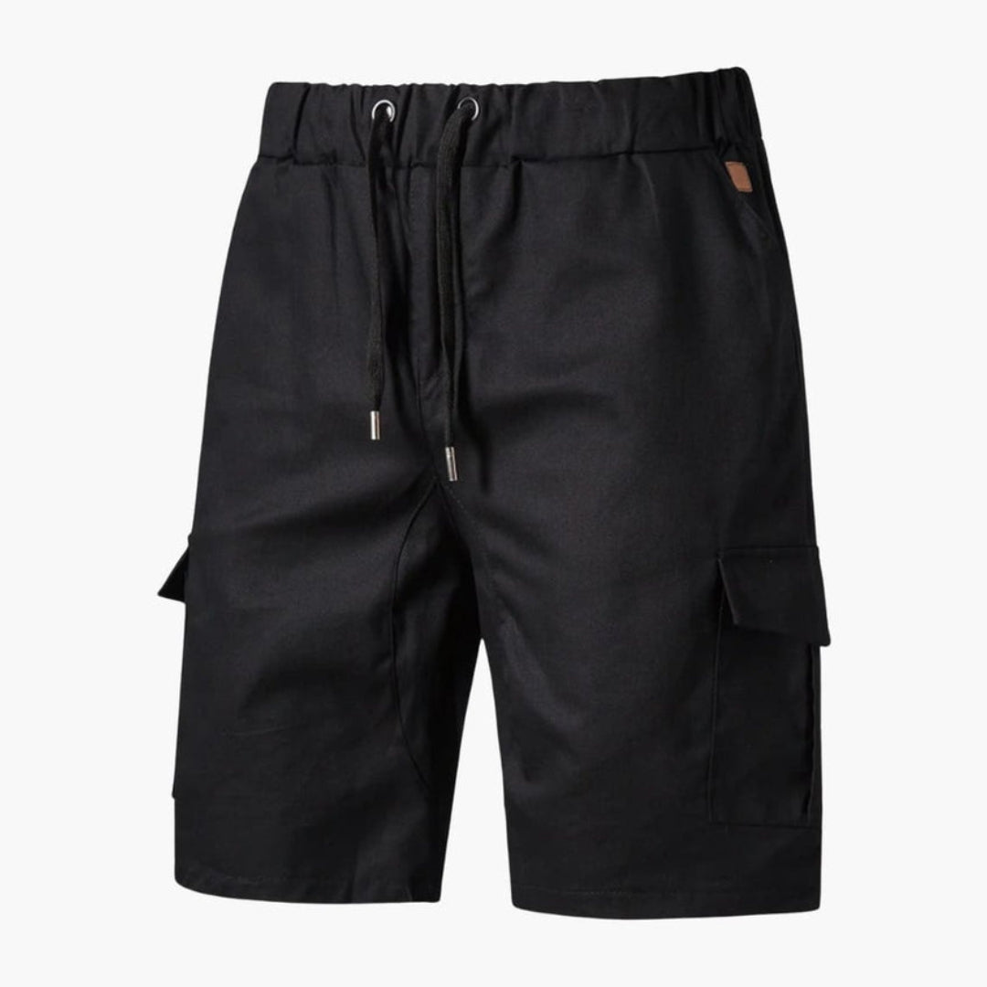 Short cargo homme avec taille à cordon ajustable