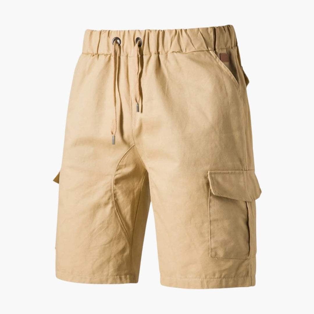 Short cargo homme avec taille à cordon ajustable