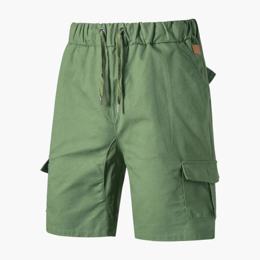 Short cargo homme avec taille à cordon ajustable