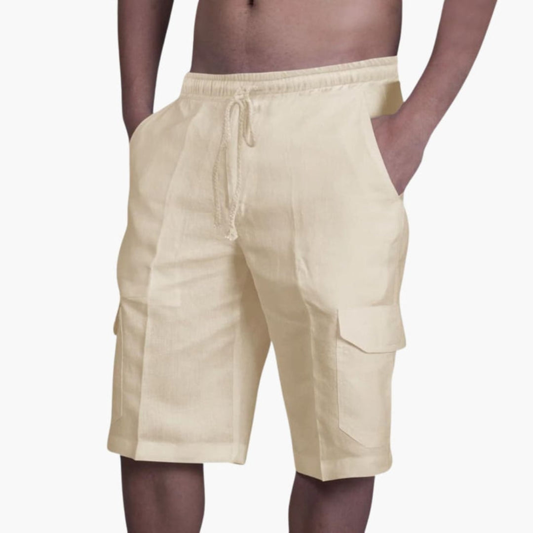 Pantaloni corti da uomo con vita a coulisse e tasche cargo
