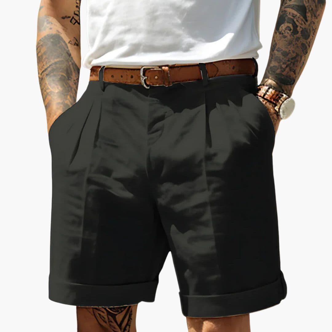 Short chino pour homme avec plis avant