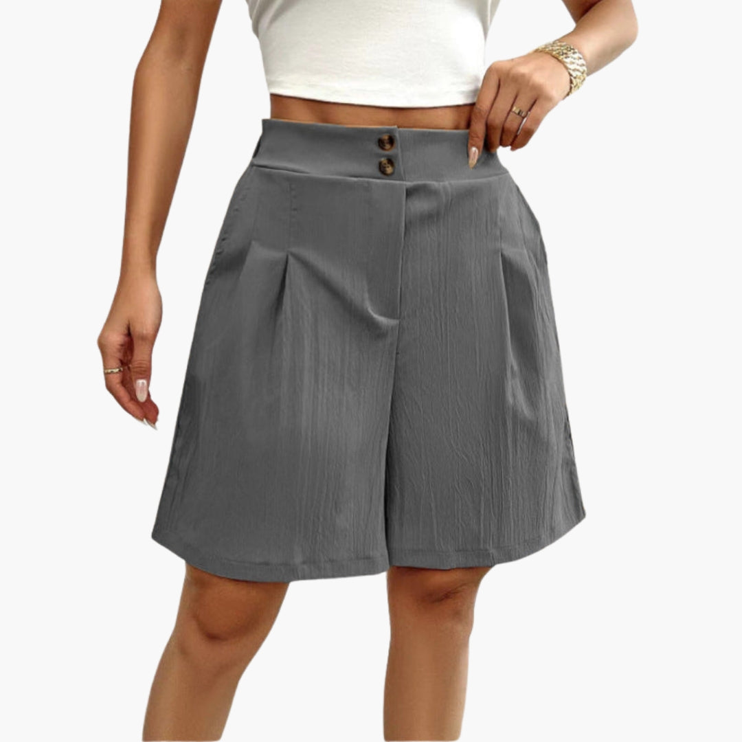 Pantaloncini estivi da donna con patta a bottoni