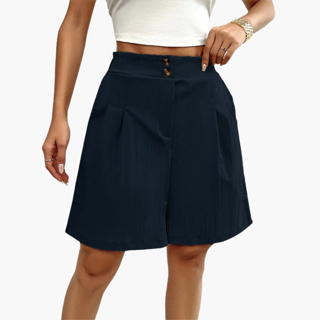 Pantaloncini estivi da donna con patta a bottoni