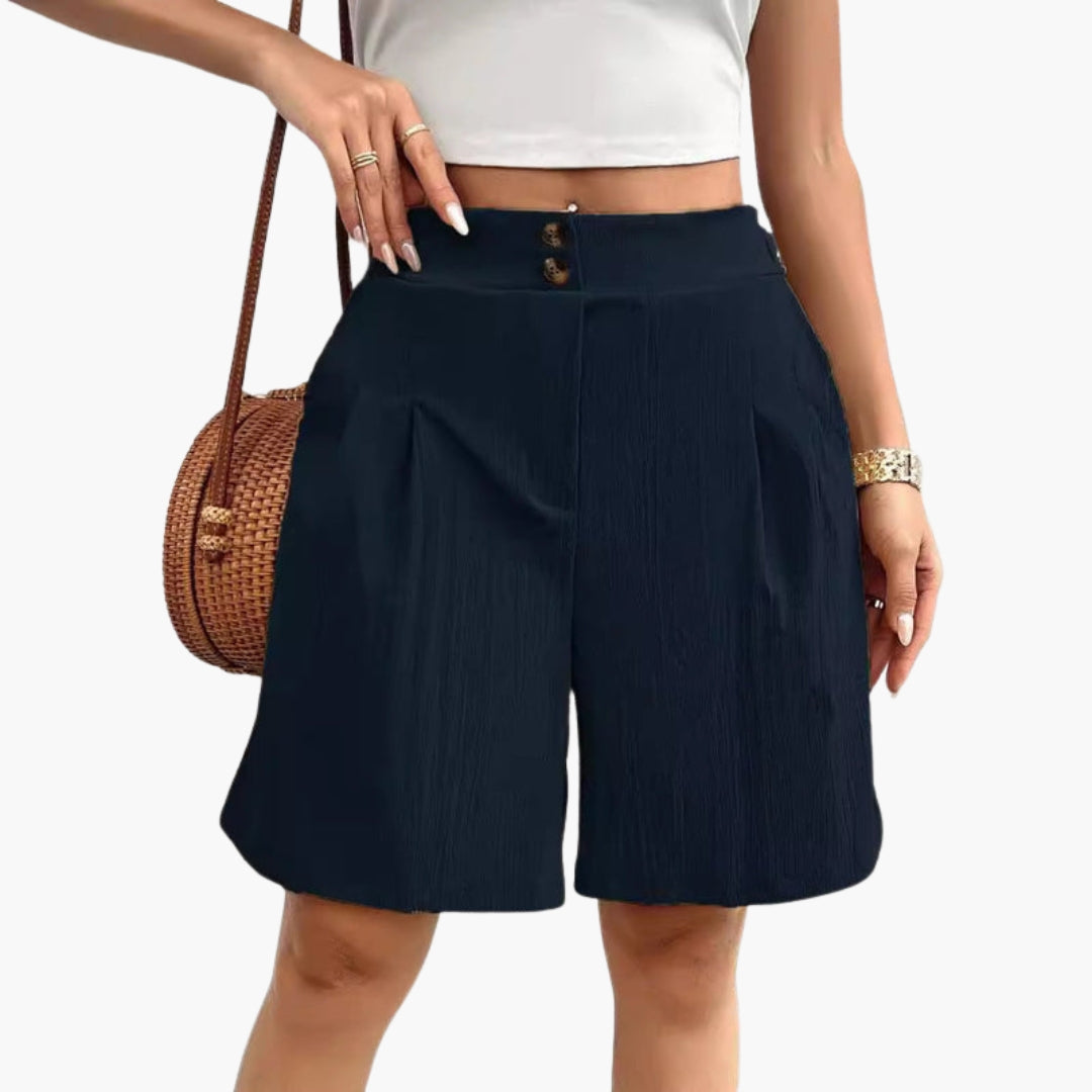 Pantaloncini estivi da donna con patta a bottoni