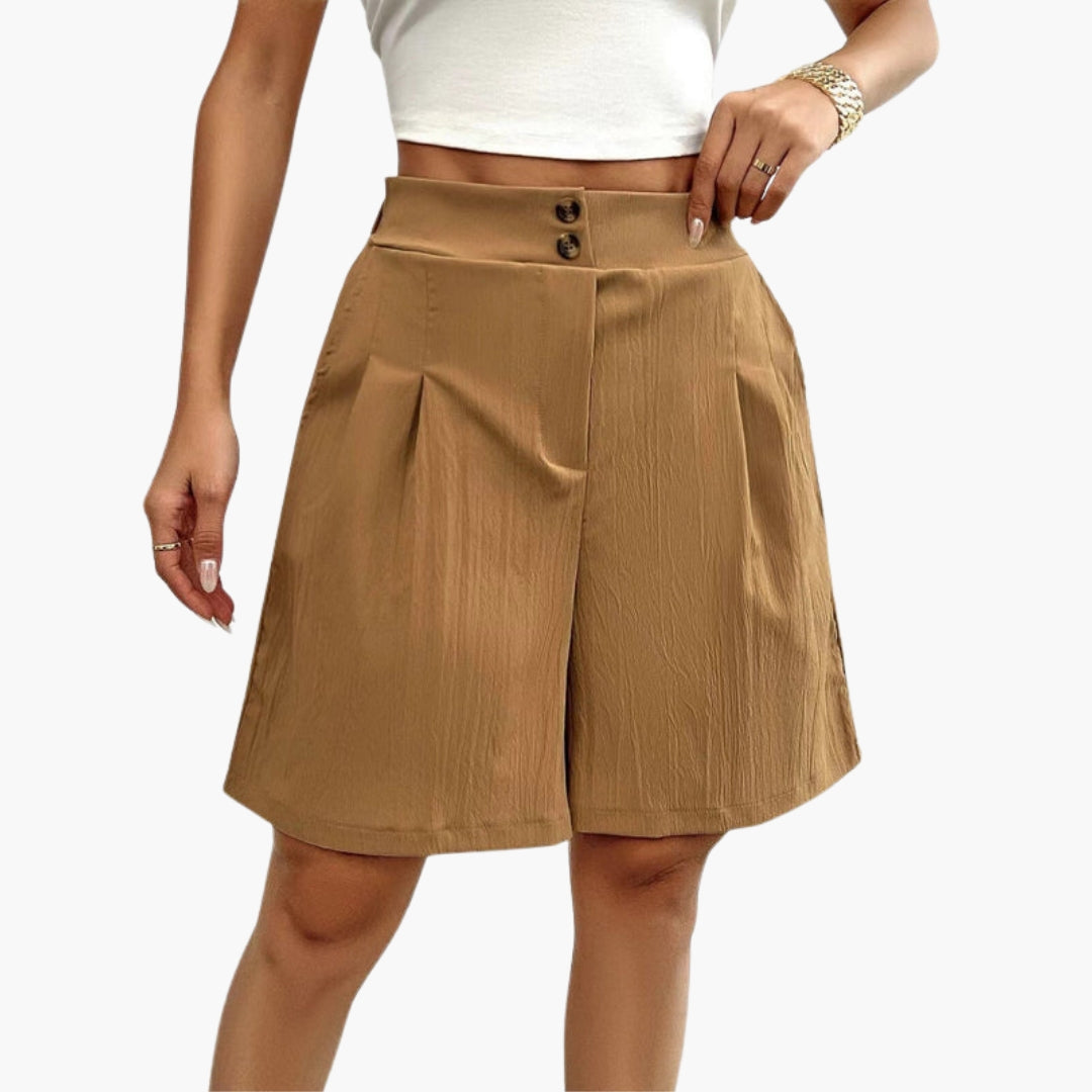 Pantaloncini estivi da donna con patta a bottoni