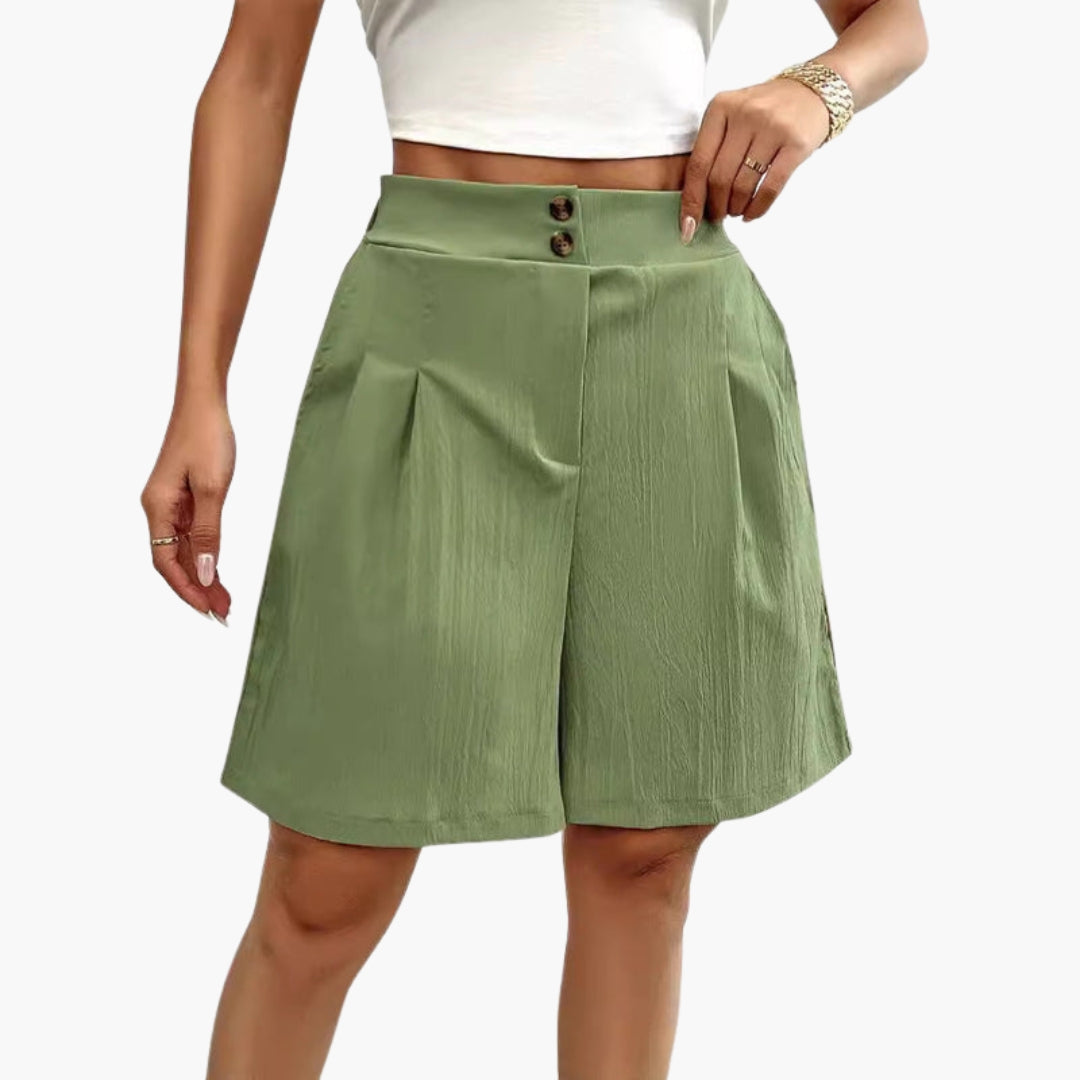 Pantaloncini estivi da donna con patta a bottoni