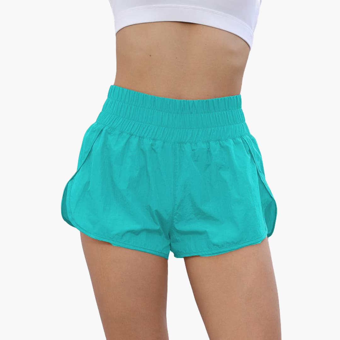 Short da corsa donna con vita elasticizzata e tasche laterali