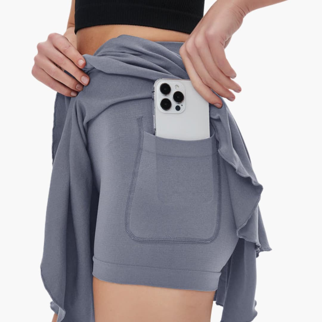 Short femme avec taille élastique et poches latérales