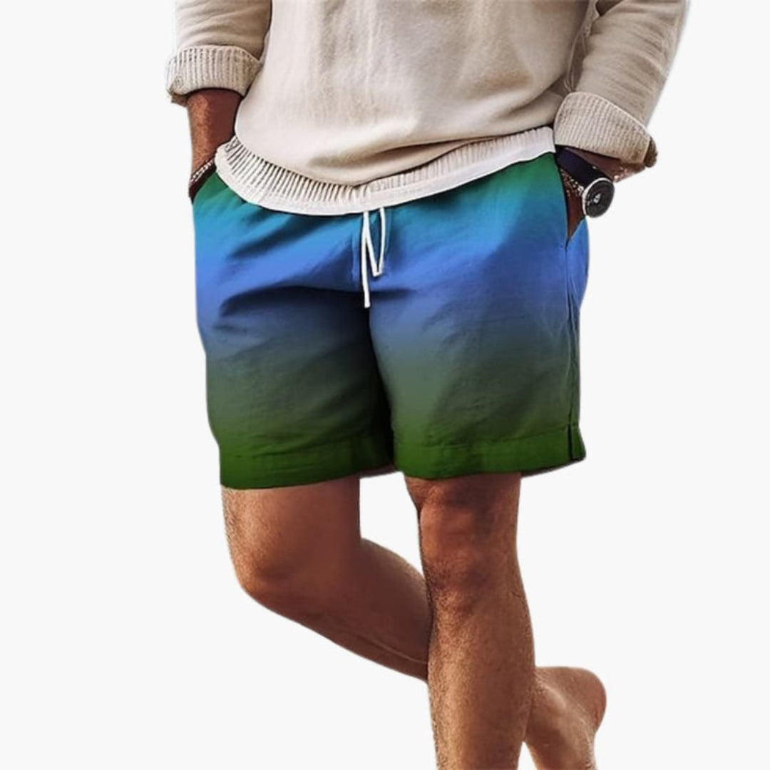 Pantaloncini da uomo con coulisse e motivo sfumato