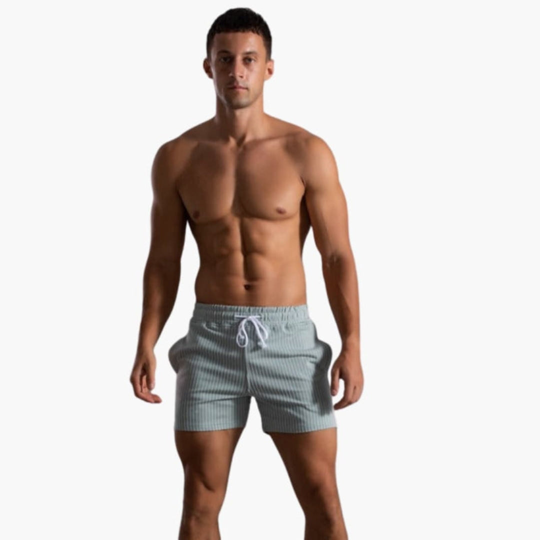 Pantaloncini da uomo con coulisse e motivo a righe