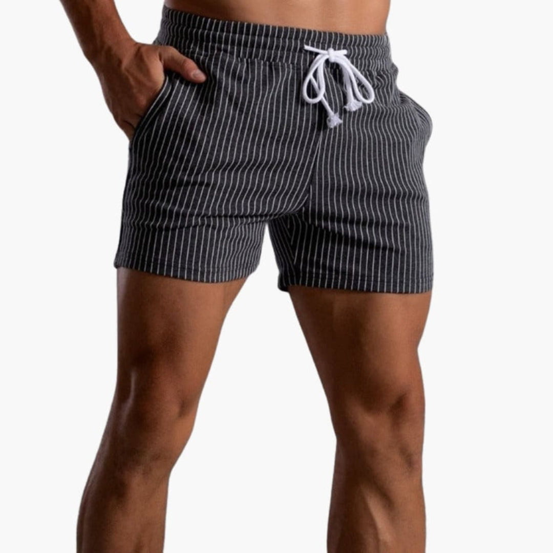 Pantaloncini da uomo con coulisse e motivo a righe
