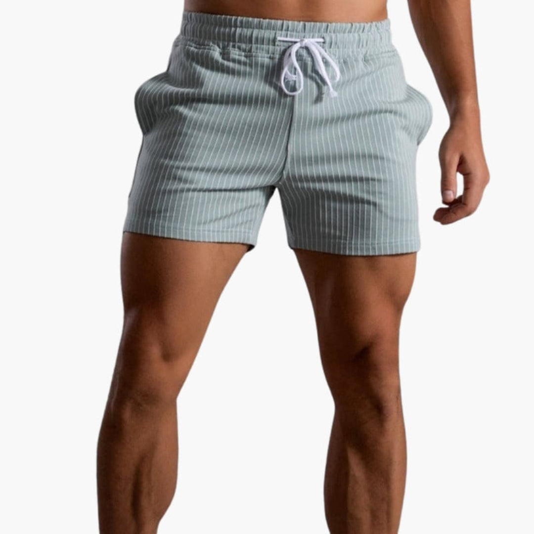 Pantaloncini da uomo con coulisse e motivo a righe