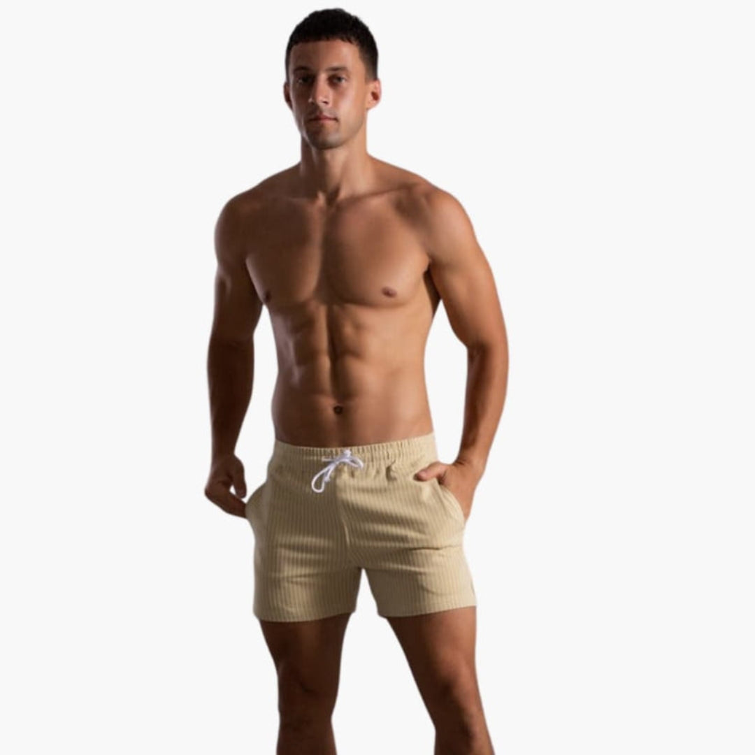 Pantaloncini da uomo con coulisse e motivo a righe
