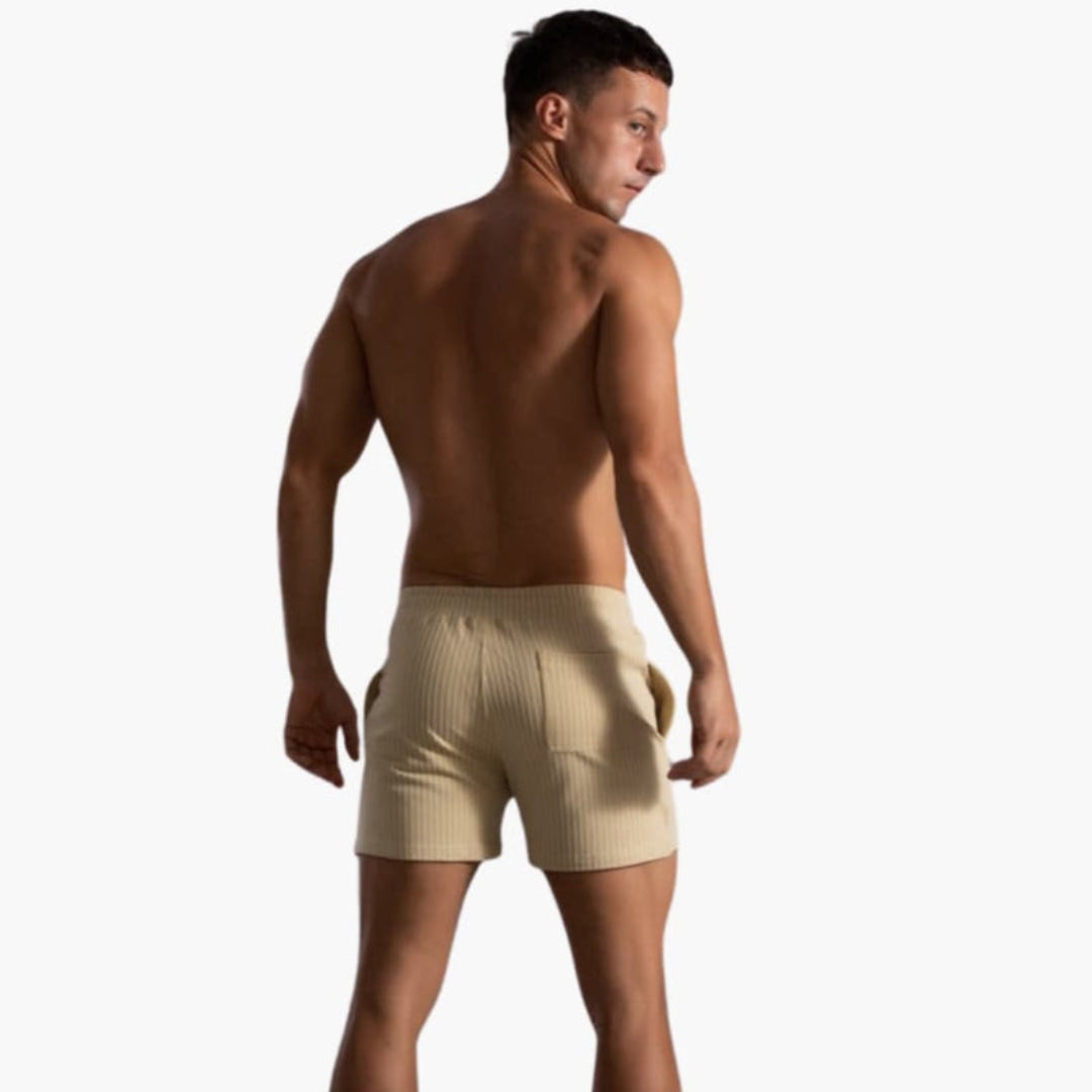 Pantaloncini da uomo con coulisse e motivo a righe