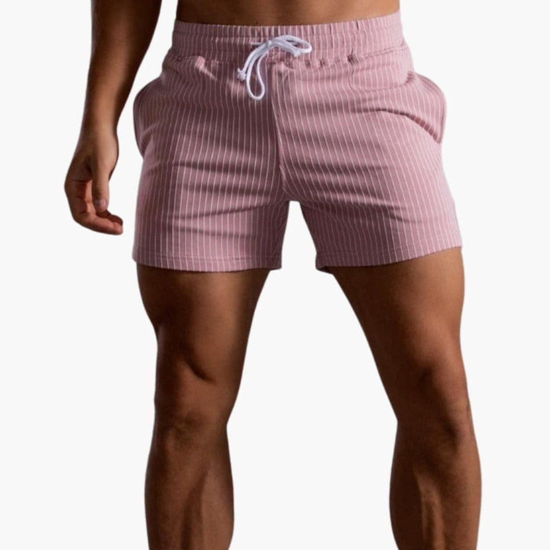 Pantaloncini da uomo con coulisse e motivo a righe
