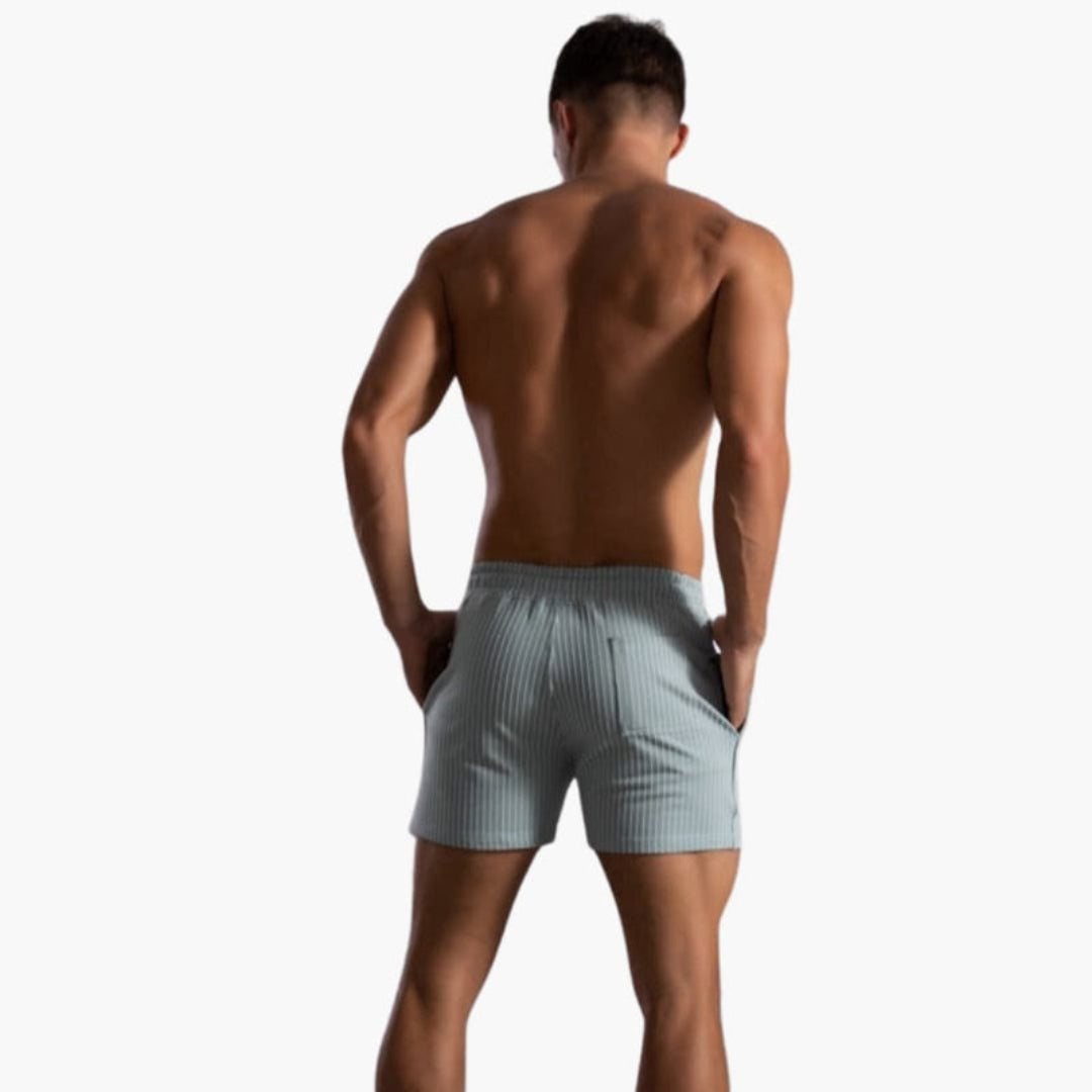 Pantaloncini da uomo con coulisse e motivo a righe