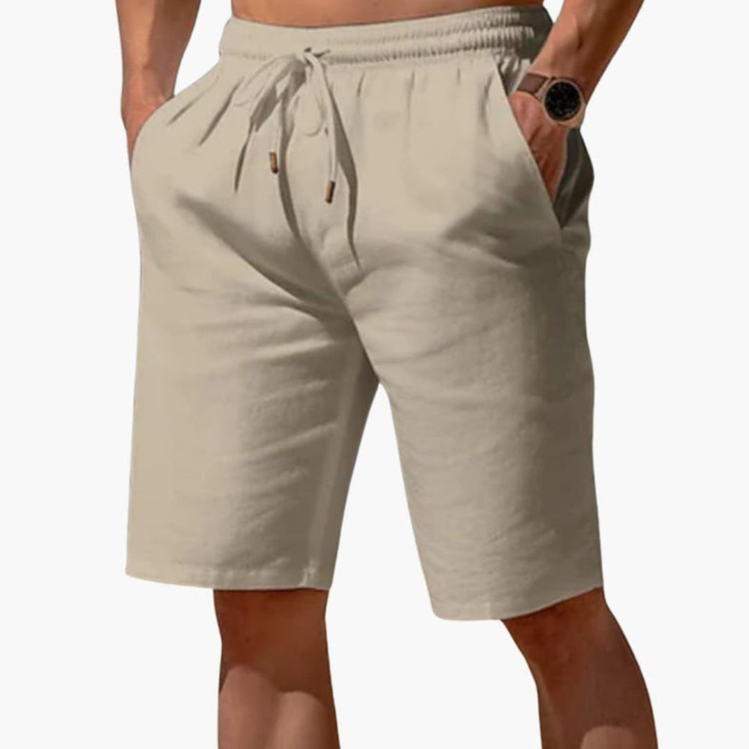 Pantaloncini uomo a vita con tasche laterali e superficie liscia
