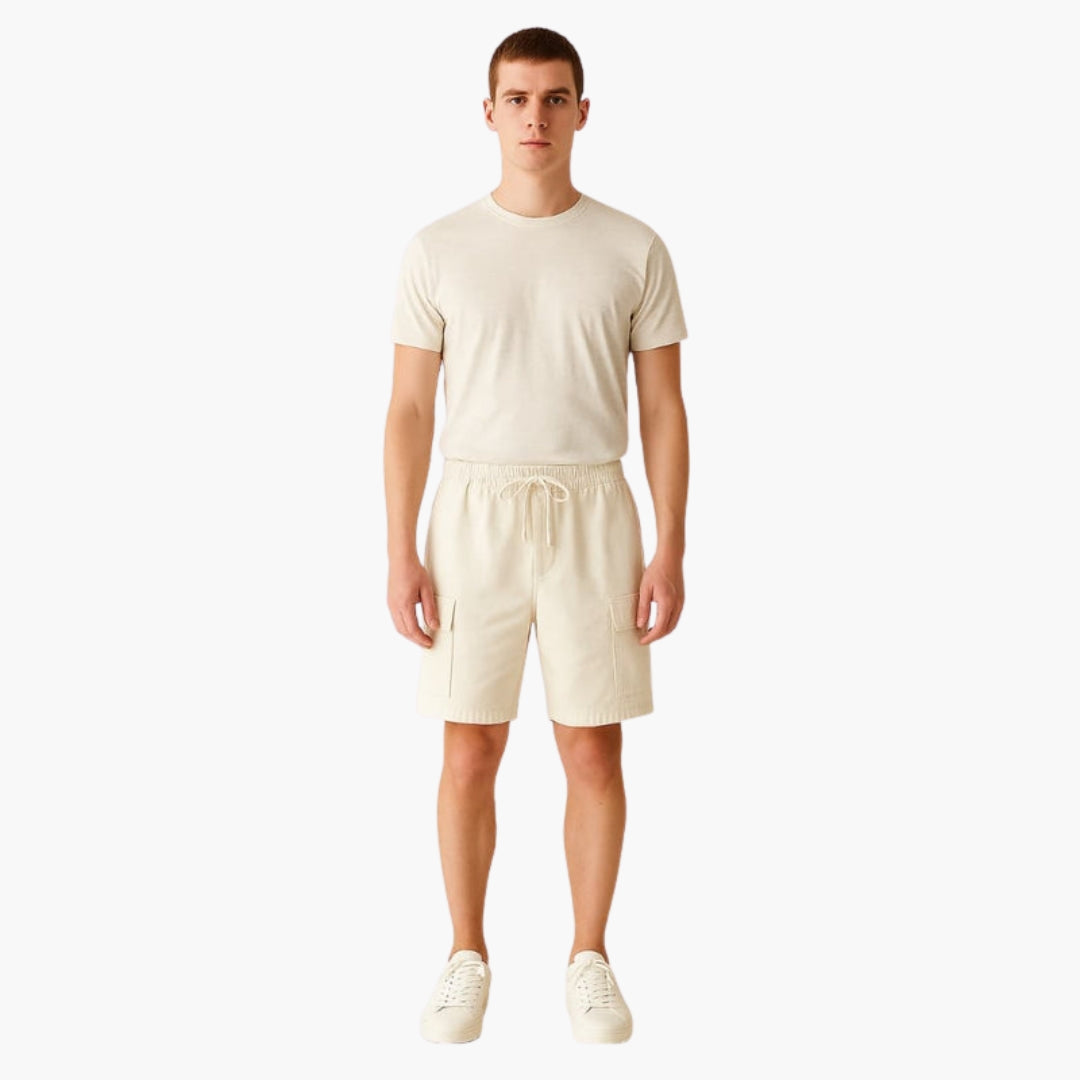 Pantaloncini da uomo con coulisse e tasche cargo