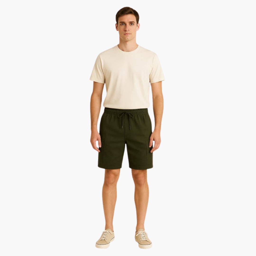 Pantaloncini da uomo con coulisse e tasche cargo