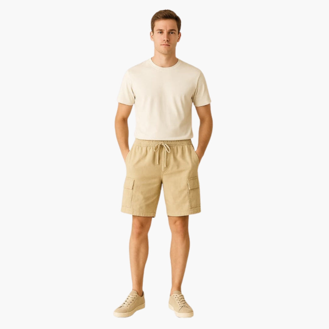 Pantaloncini da uomo con coulisse e tasche cargo