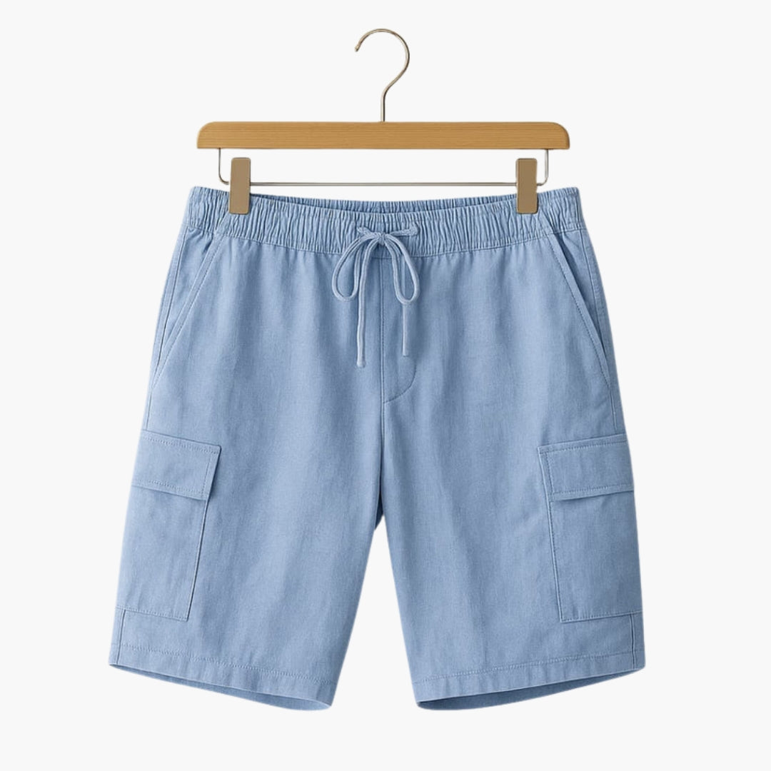 Pantaloncini da uomo con coulisse e tasche cargo