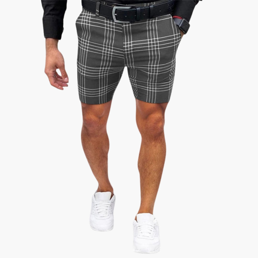 Pantaloncini uomo con motivo a quadri e tasche laterali