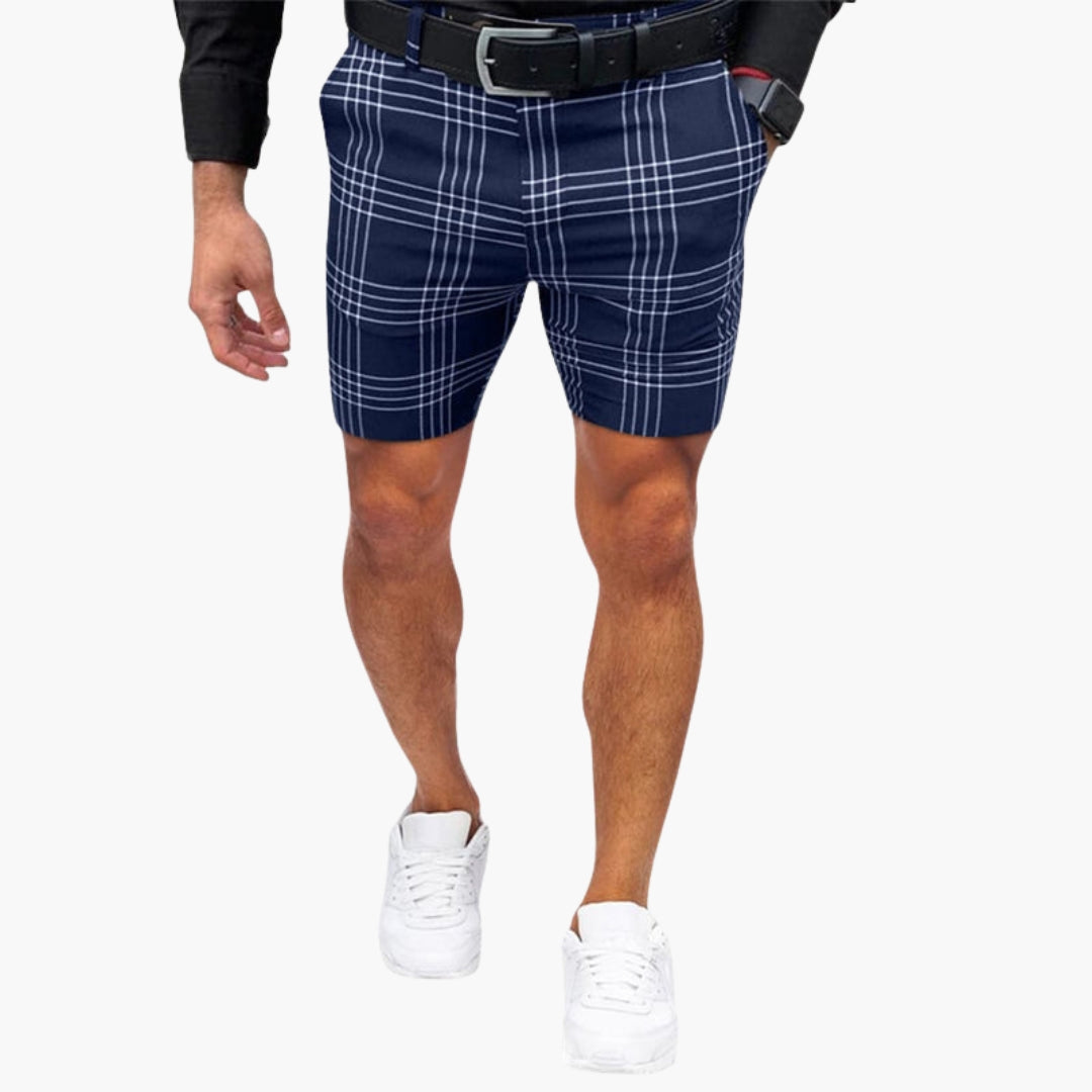 Pantaloncini uomo con motivo a quadri e tasche laterali
