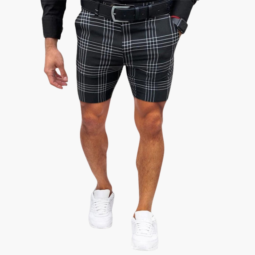 Pantaloncini uomo con motivo a quadri e tasche laterali