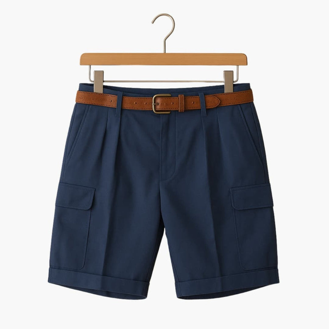 Pantaloncini da uomo con tasche cargo e vita plissettata