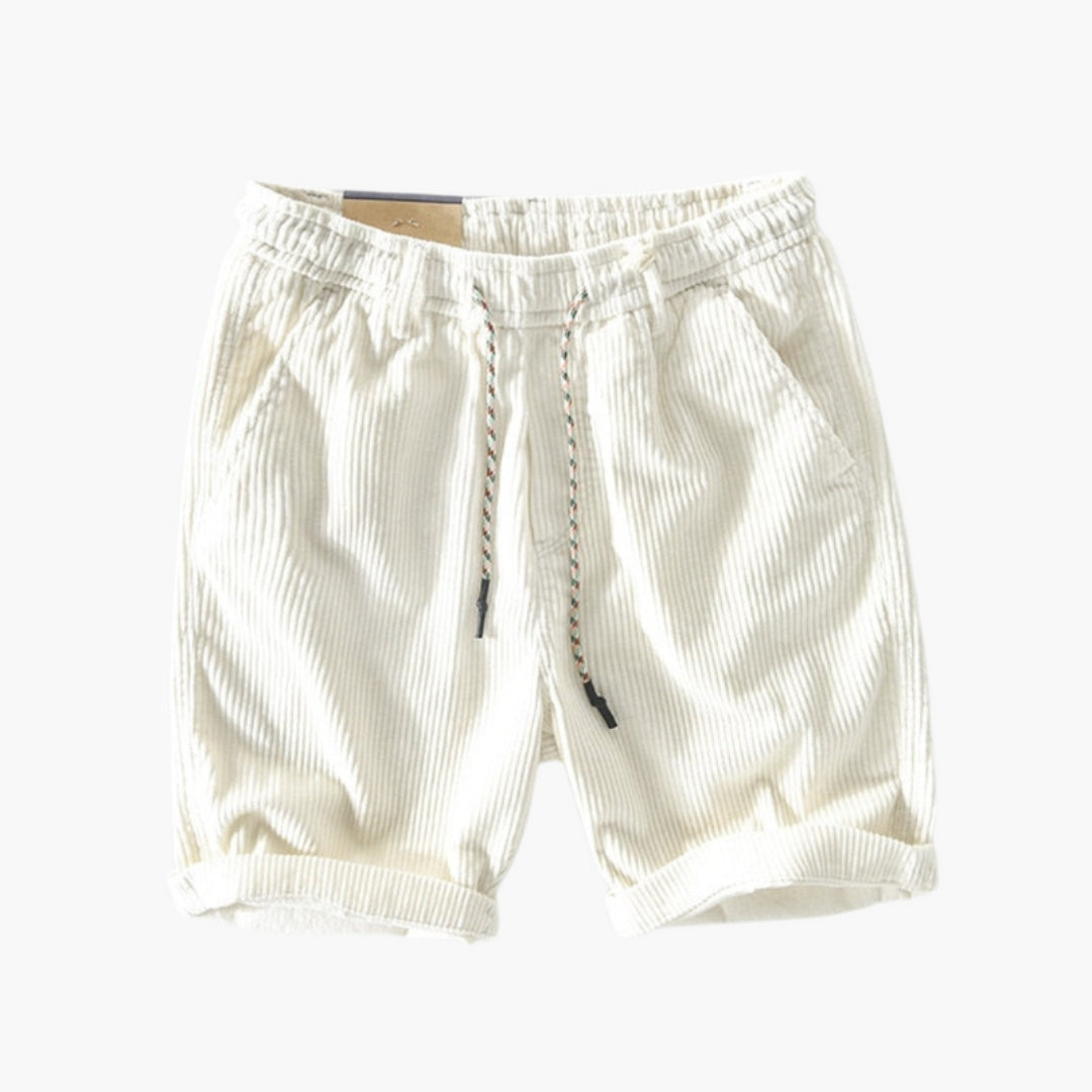 Pantaloncini da uomo in velluto a coste con coulisse